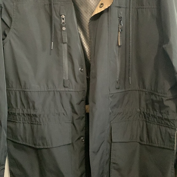 Marc New York Men's Hooded Wind Breaker Field Jacket Size L Black/Tan - Picture 3 of 4